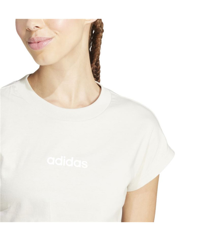 T-shirt adidas Linear Sj Femme Crème