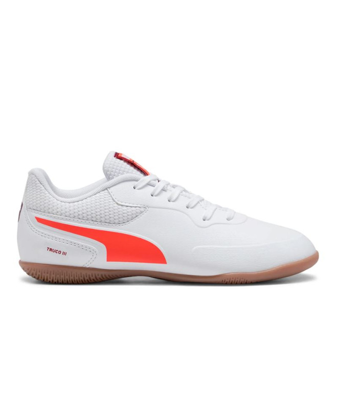 Zapatillas de Fútbol sala Puma Truco III Niño Blanco/Rojo