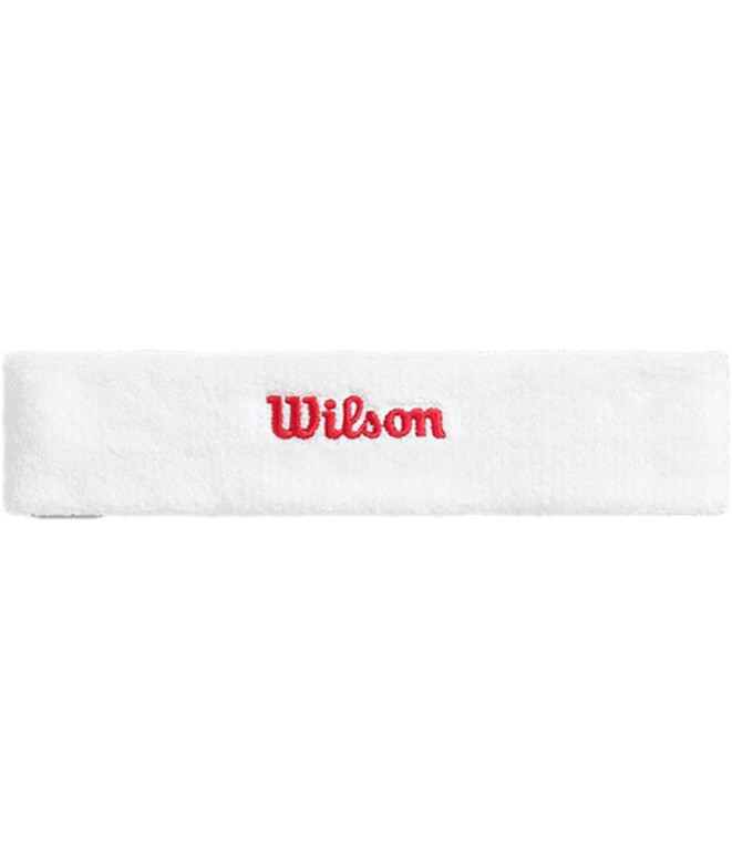 Cinta de Pelo de Tenis Wilson Terry Logo Headband Blanco/Rojo