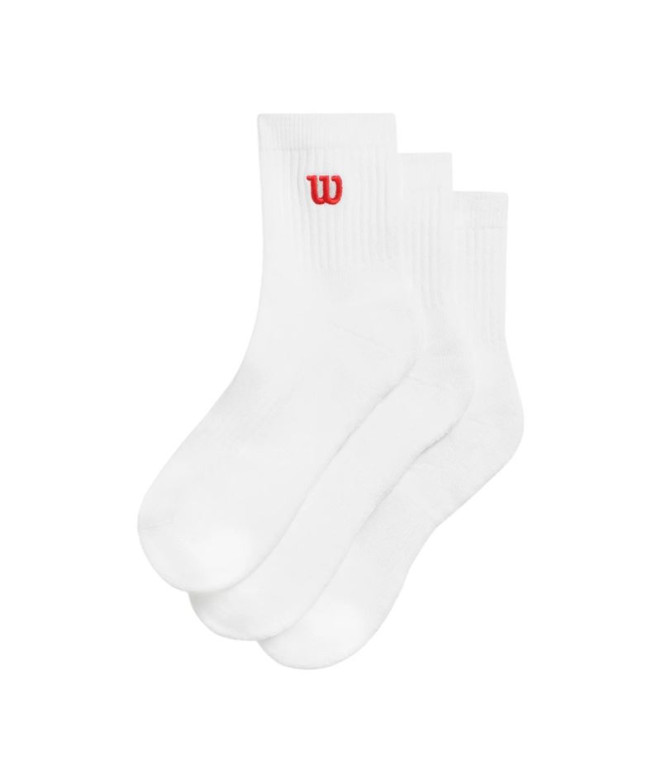 Meias de Tênis Wilson Quarter Top Sock Branco Pack