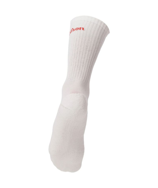 Meias de Tênis Wilson Crew Logo Sock Branco Pack