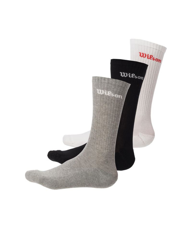 Chaussettes de Tennis Wilson Crew Logo Sock Multicolor Pack