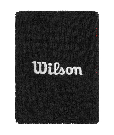 Muñequera de Tenis Wilson Wide Terry Wristbands Negro