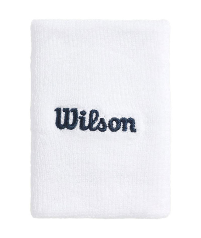 Muñequera de Tenis Wilson Wide Terry Wristbands Blanco