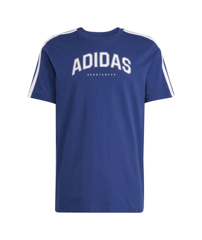 Camiseta adidas Colleg Homem Azul Escuro