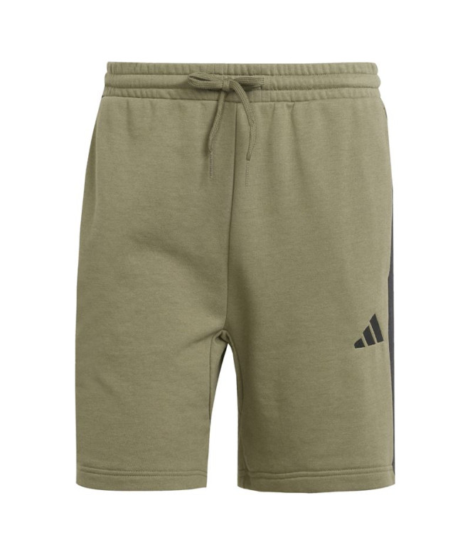 Calça adidas 3Bandas French Terry Homem Verde Escuro/Preto