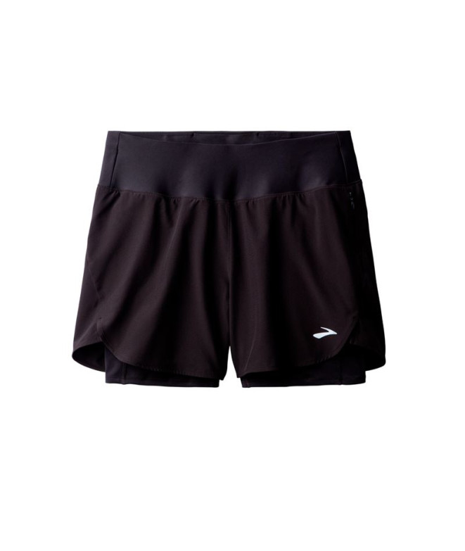 Calça de Running Brooks Chaser 5" 2-In-1 20 Mulher Preto