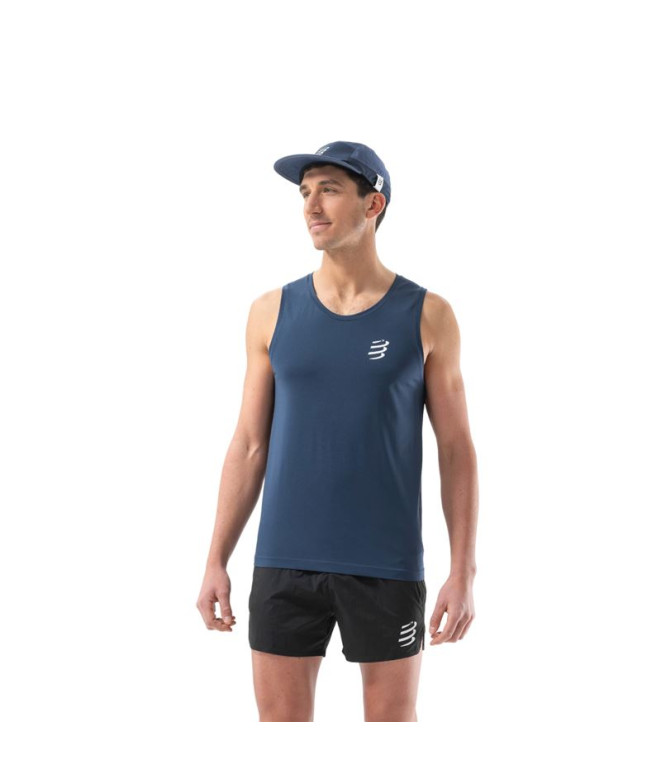 Camiseta de Running Compressport Performance Homem Azul