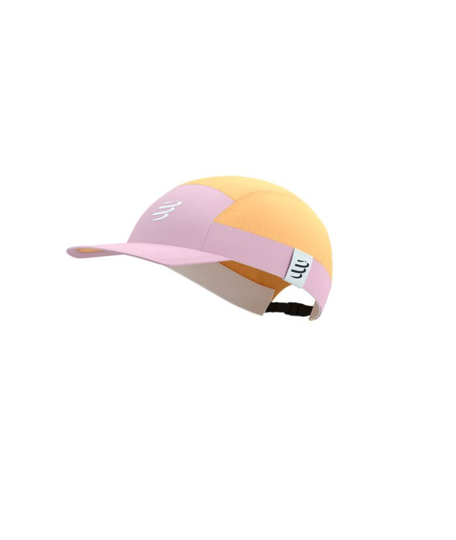 Gorra de Running Compressport 5 Panel Light Rosa/Naranja