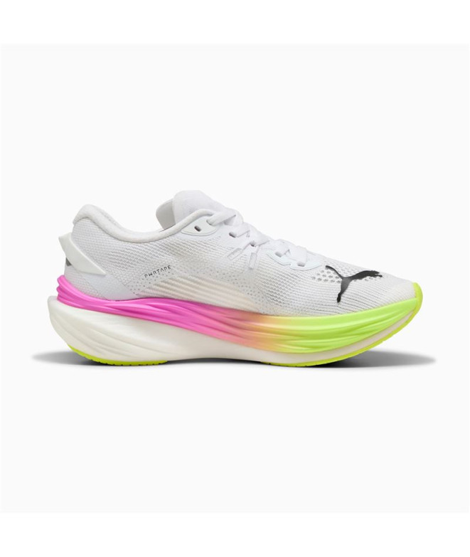 Chaussures de Running Puma Deviate Nitro 3 Homme Blanc/Jaune