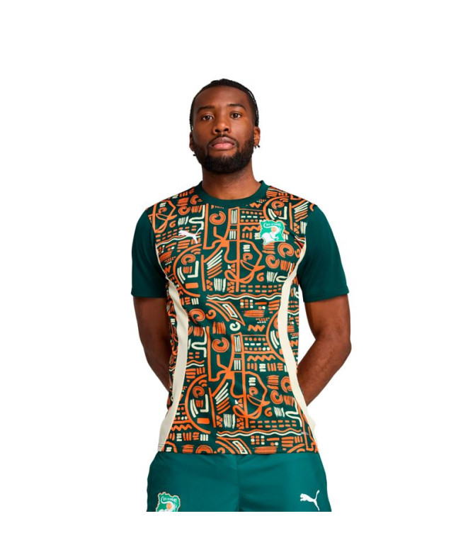 Camiseta Puma Marfil Prematch Ss Hombre Verde