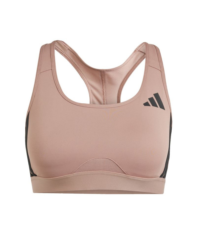 Sujetador Deportivo de Fitness adidas Pwrct Ms 3Bandas Bra Mujer Rosa/Negro