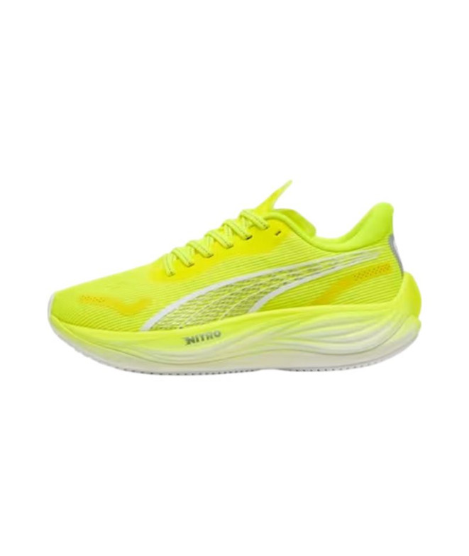 Chaussures de Running Puma Velocity Nitro 3 Femme Blanc/Jaune