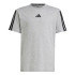 Camiseta adidas 3 Bandas Infantil Gris/Negro