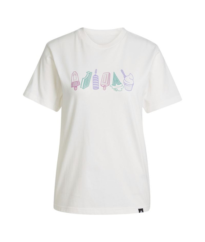 Camiseta adidas Food Mulher Branco