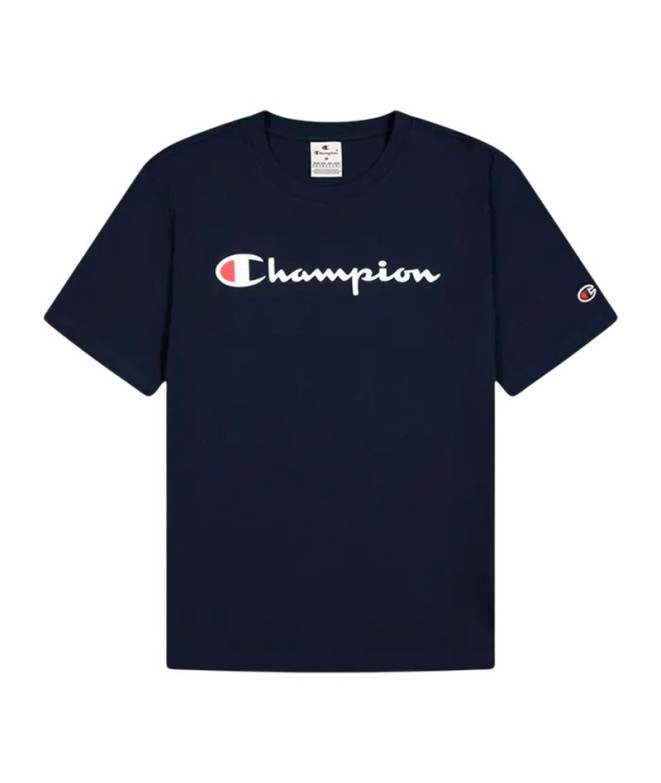 Camiseta Champion T-Shirt de Gola Redonda Homem Azul Marinho