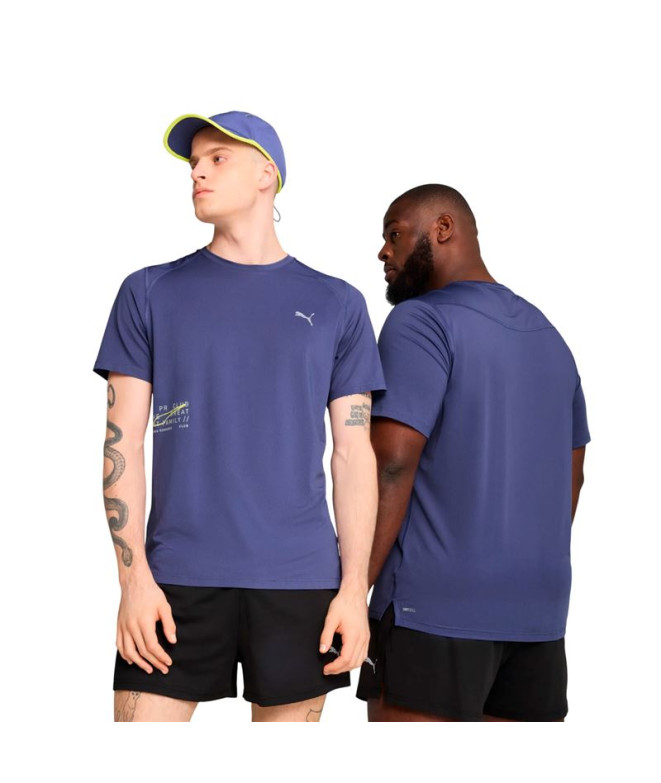 Camiseta de Running Puma Run Graphic Homem Azul