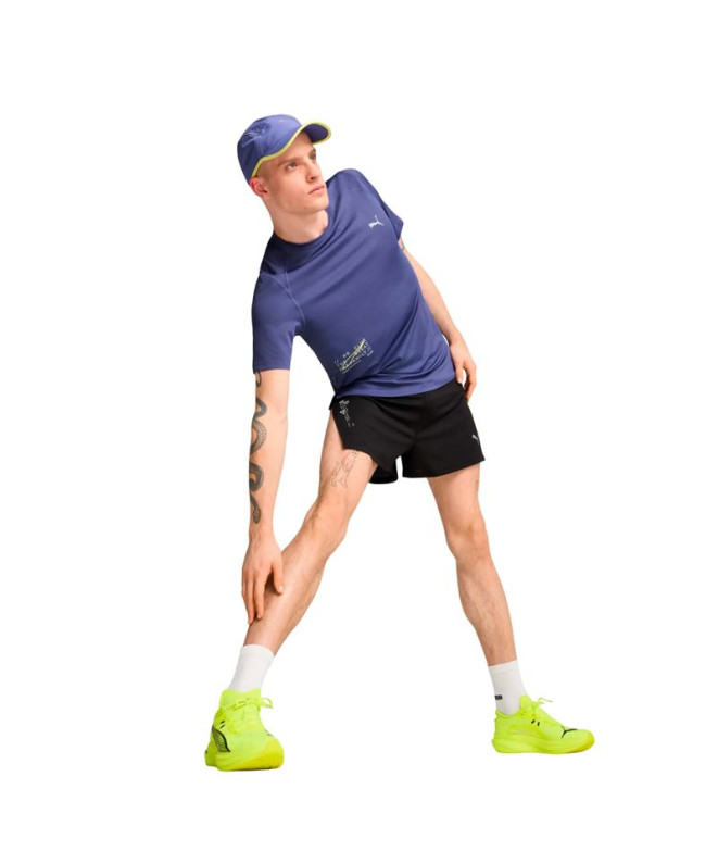 Camiseta de Running Puma Run Graphic Homem Azul