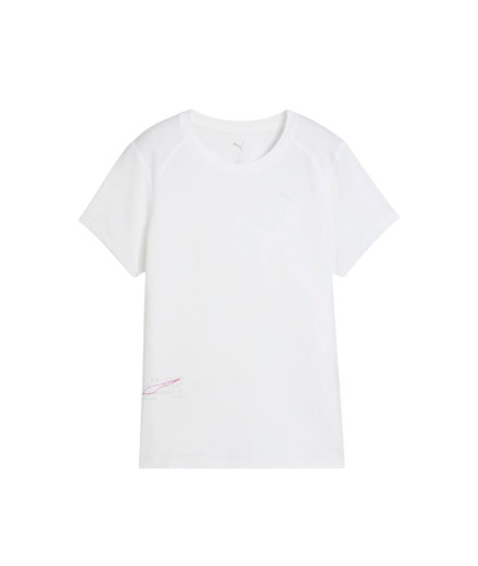 Camiseta De Running Puma Run Graphic Mesh Mulher Branco Camiseta De Running Puma Run Graphic Mesh Mulher Branco