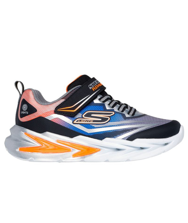 Sapatilhas Skechers Flex-Glow Ultra Infantil Preto/Prata