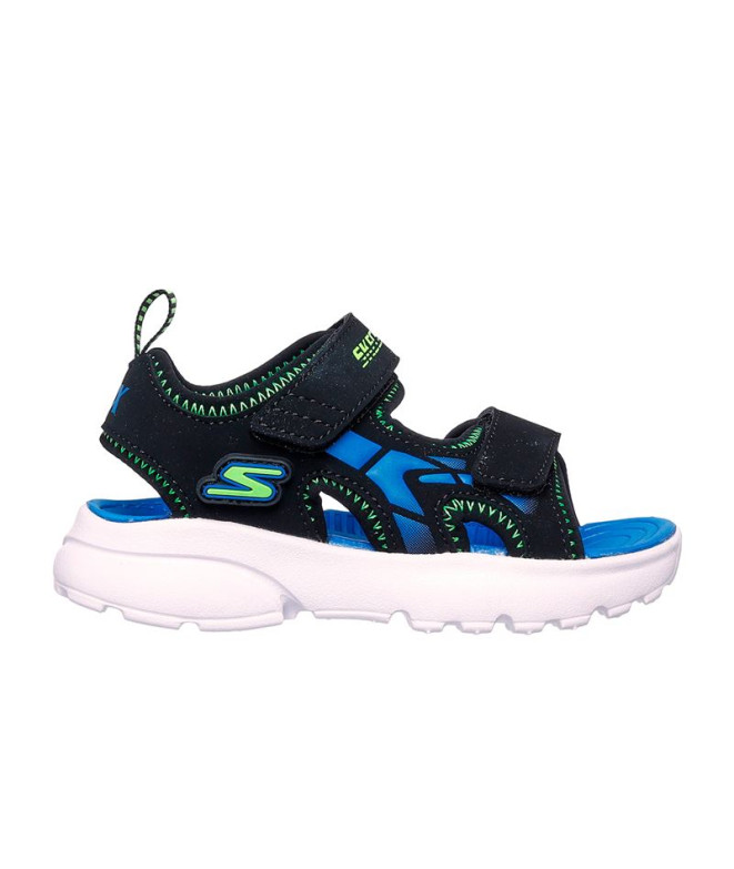 Sandalias Skechers Razor Splash - Aqua Niño Negro/Azul