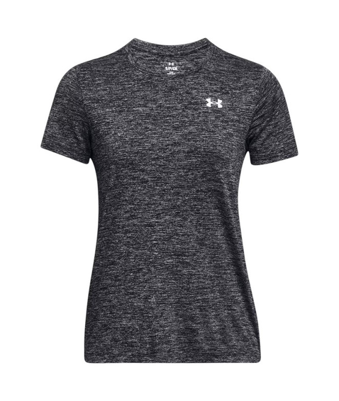 Camiseta de Fitness Under Armour Tech SSC- Twist Mulher Preto