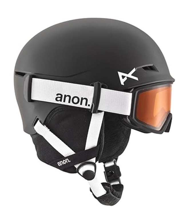 Capacete de Esquí e Snow Anon Define Menino Preto