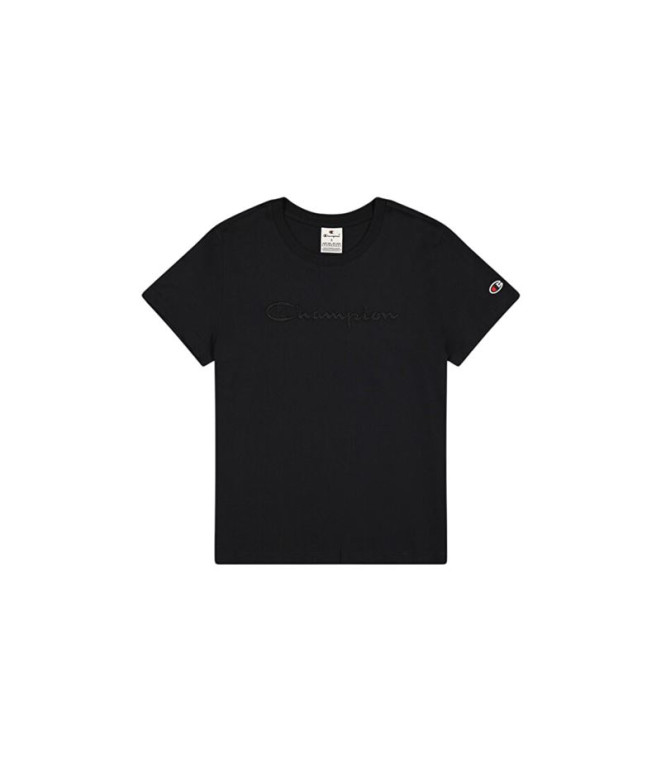 Camiseta Champion T-Shirt de Gola Redonda Mulher Preto