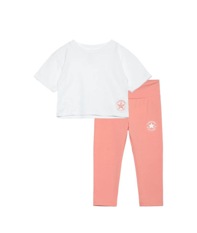 Set Converse Cnvg Boxy Tee & Legging Set Niña Flamenco Desvanecido