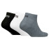 Meias Puma Plain Sneaker Infantil Cinza/Branco/Preto Pack