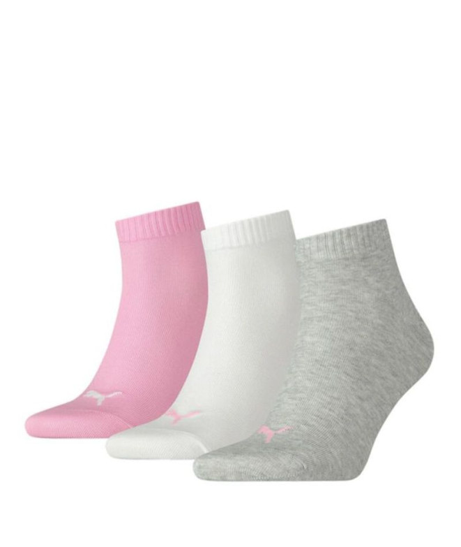Calcetines Puma Infantil Gris/Blanco/rosa Pack