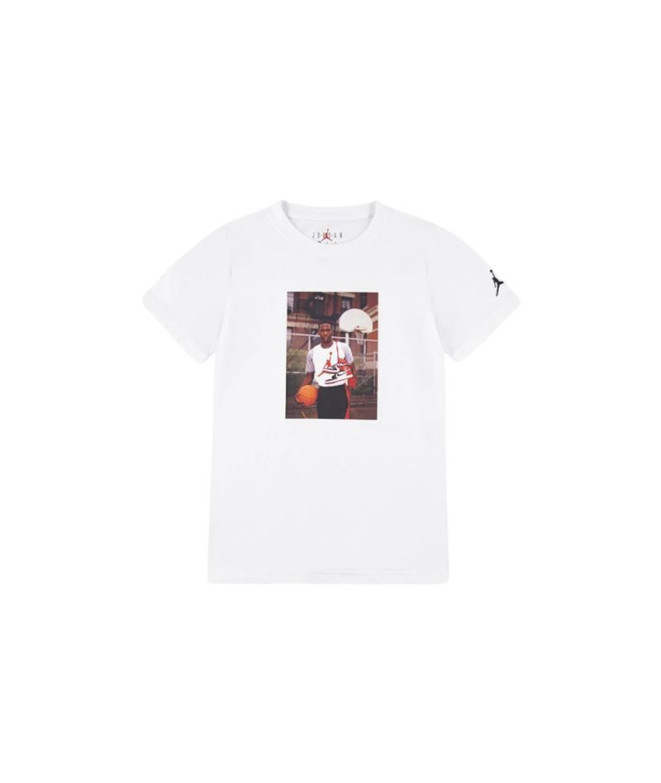 Sudadera Jordan Jdb Mj Brand Photo Ss Crew Infantil Blanco
