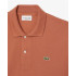 Polo Lacoste Camisa de Gola Listrada de Mangas Curtas Homem Terracota Marrom