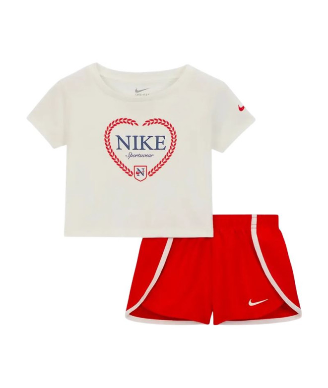 Conjunto Nike Nkg Game Swoosh Match Solid Se Infantil Rojo Blanco