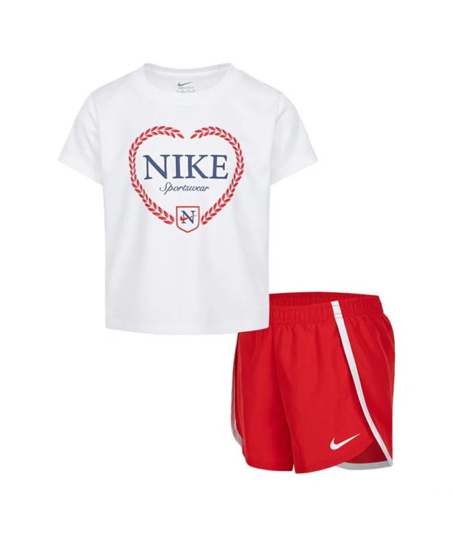 Conjunto Nike Nkg Game Swoosh Match Solid Se Infantil Vermelho Branco