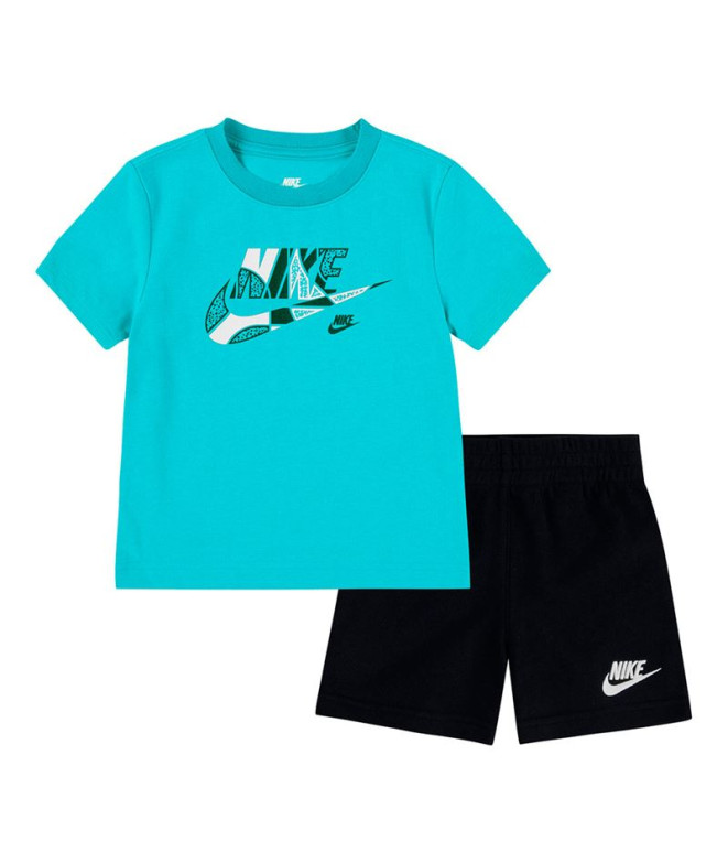 Conjunto Nike Nkb B Nsw Otl Ft Short Set Infantil Negro Verde