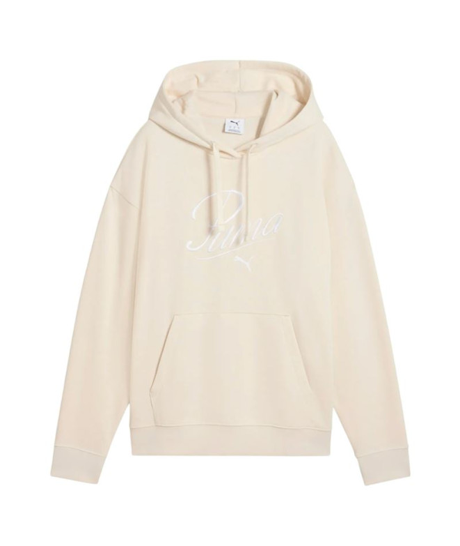 Sudadera Puma Essentials Script Comfort H,Alpine Snow Mujer