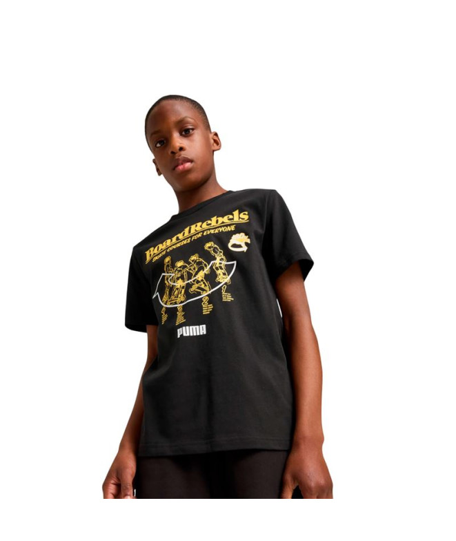 Camiseta Puma Mid90S Graphic Tee I, Preto Infantil