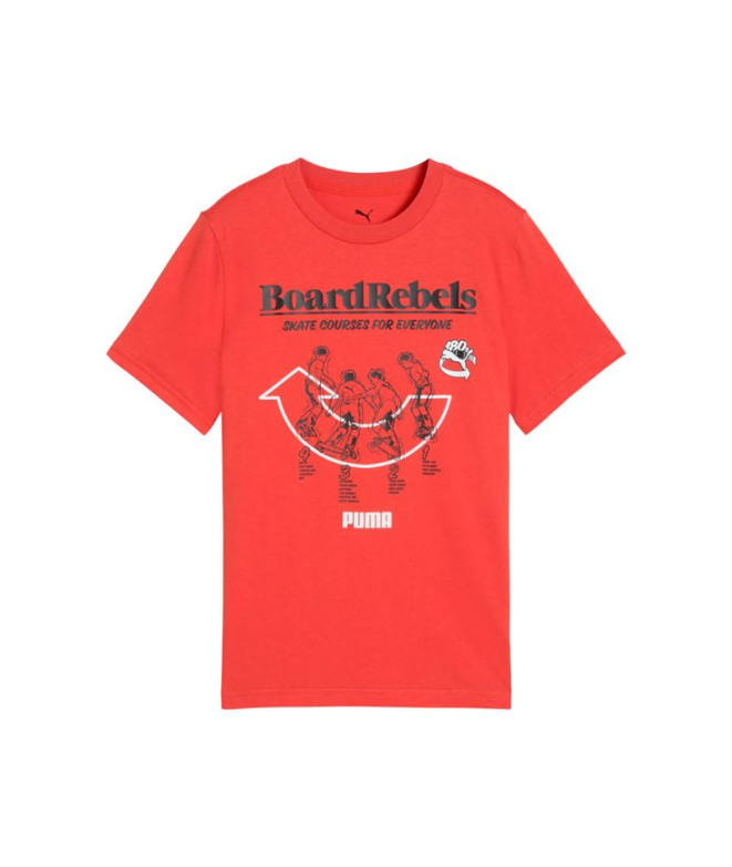 Camiseta Puma Mid90S Graphic Tee I,Red Fire Infantil