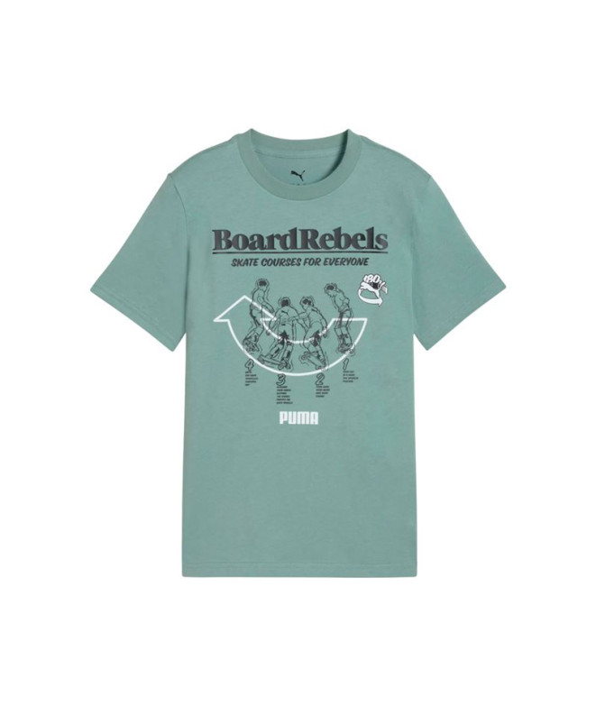 Camiseta Puma Mid90S Graphic Tee I,Green Moon Infantil