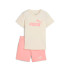 Conjunto Puma Essentials Logo An Infantil Rosa/Bege