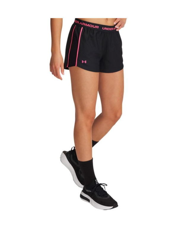Pantalones Cortos de Fitness Under Armour Tech Play Up Shorts Mujer Negro