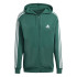 Chaqueta adidas Essentials Fleece 3-Stripes Full-Zip Hombre Verde Oscuro