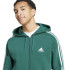 Chaqueta adidas Essentials Fleece 3-Stripes Full-Zip Hombre Verde Oscuro