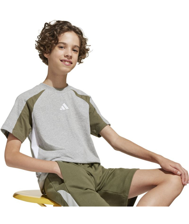 Camiseta adidas Cb Infantil Cinza