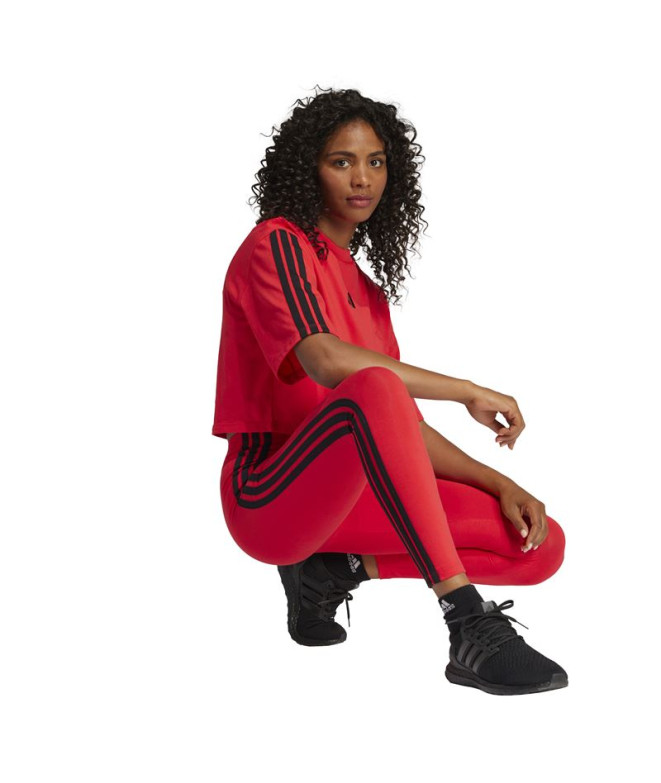 Malhas adidas 3 Bandas Sj Mulher Rubpur/Negro