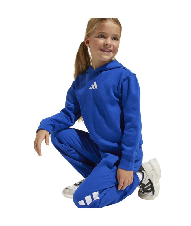 Sweat adidas Lk Sl Fl Hd Enfant Bleu/Blanc