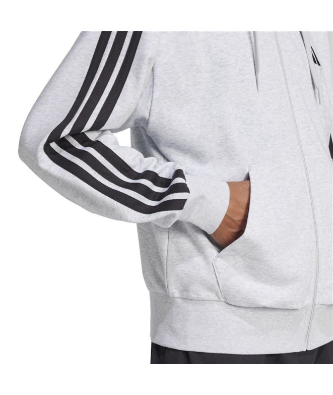 Moletom adidas 3 Bandas French Terry Fz Hd...