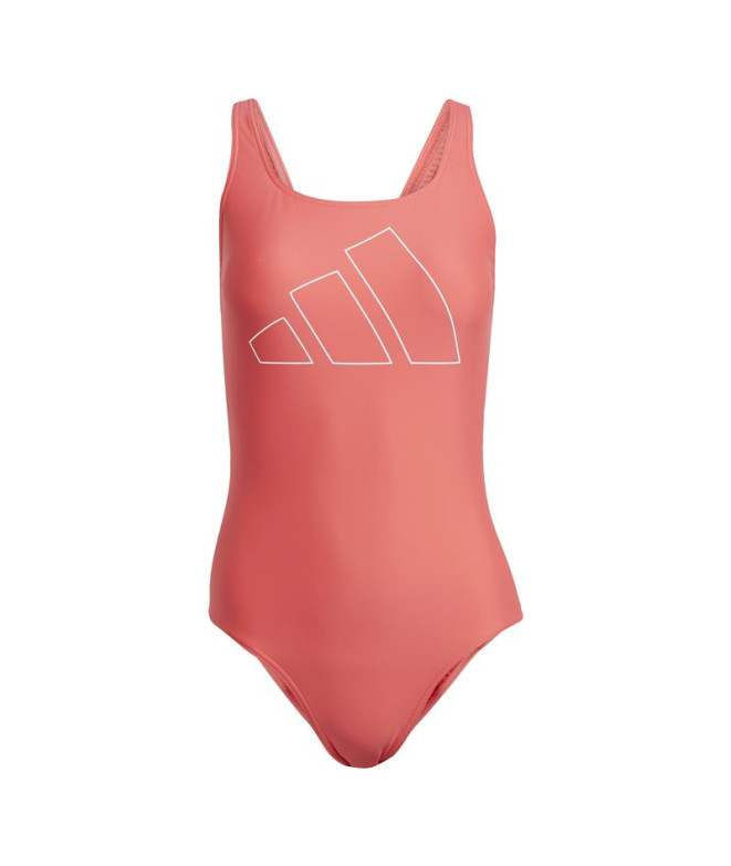 Bañador de Natación adidas Big Bars Suit Mujer Rojo