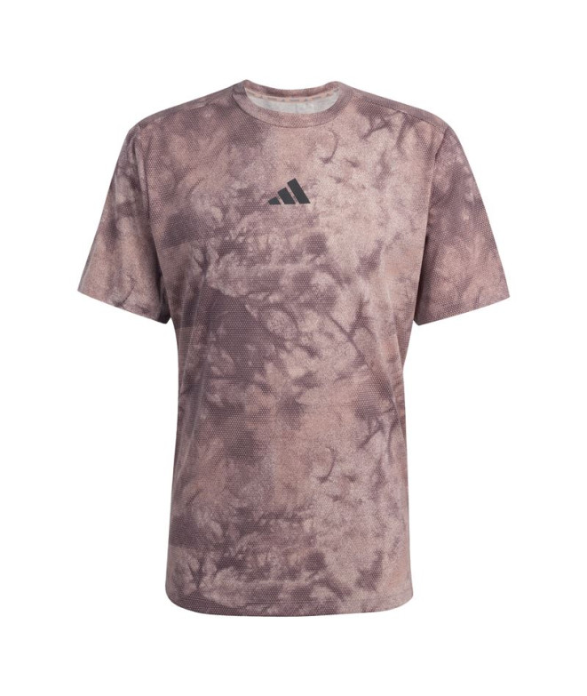 Camiseta de Fitness adidas Power Aop Hombre Rosa/Negro